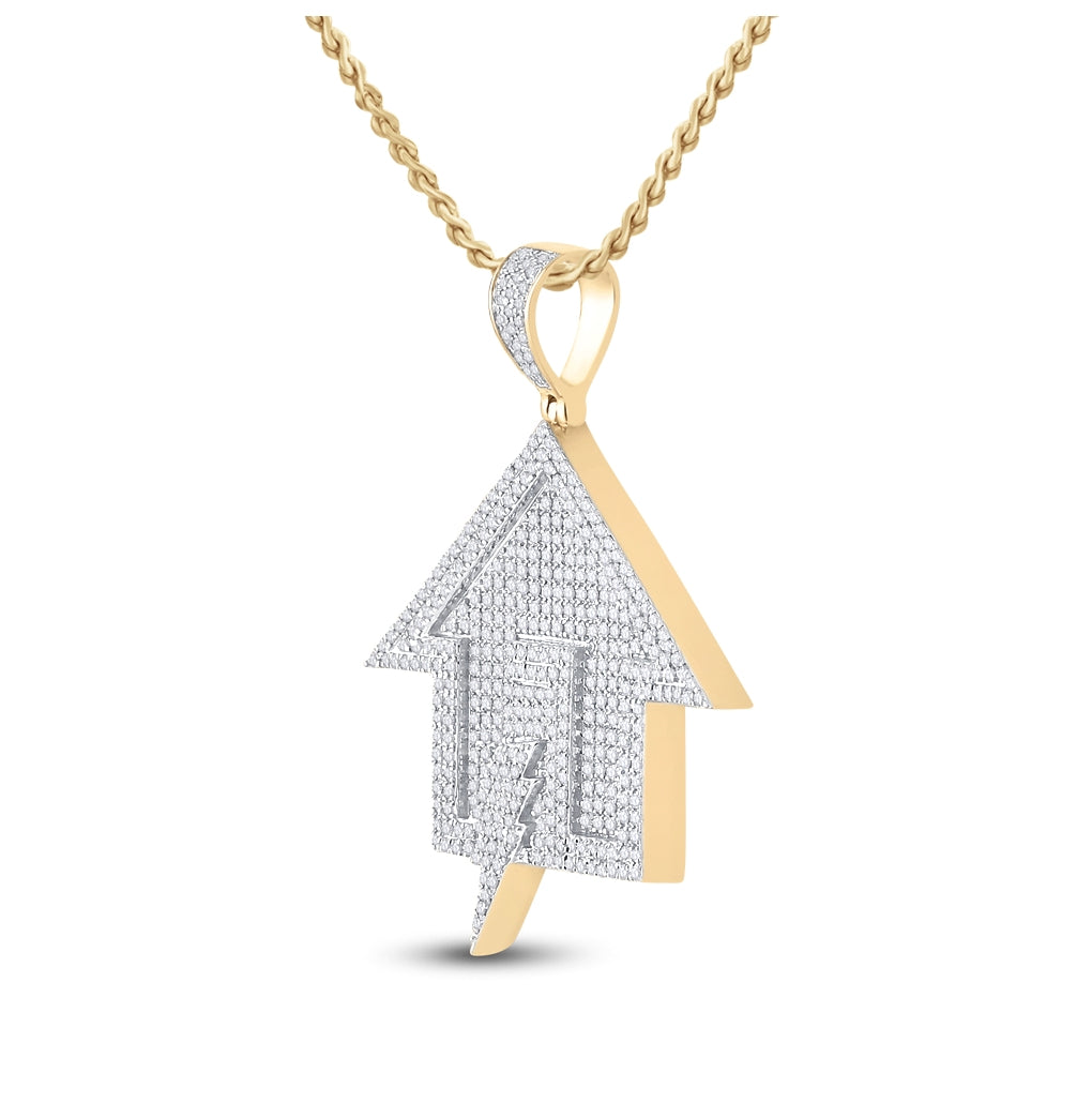 10kt Yellow Gold 1 1/4ct Diamond P1p2 Mens House Charm