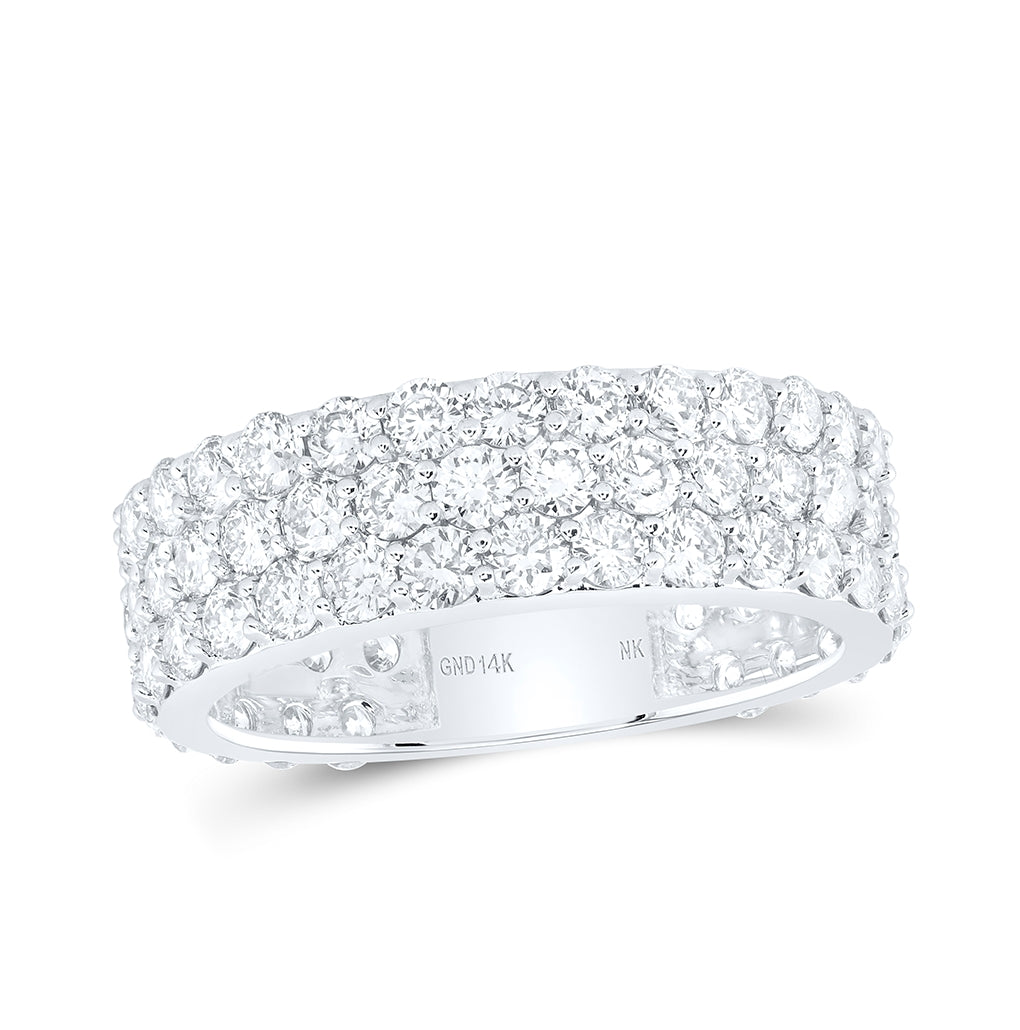 14K White Gold Womens Round Diamond Pave Band Ring 2-7/8 Cttw, Womens Size: 5-10