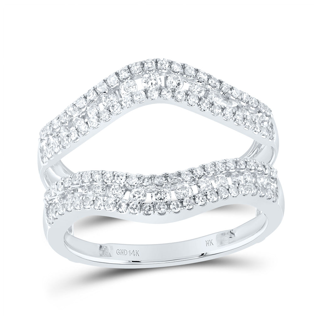 14kt White Gold 5/8ct Diamond Nk Ladies Guard Ring