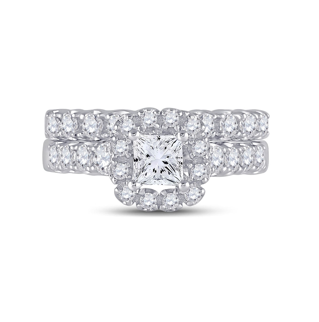 14kt White Gold 2 Ctw Diamond Ana M 3/4ct-cpr Bridal Sets Single Halo