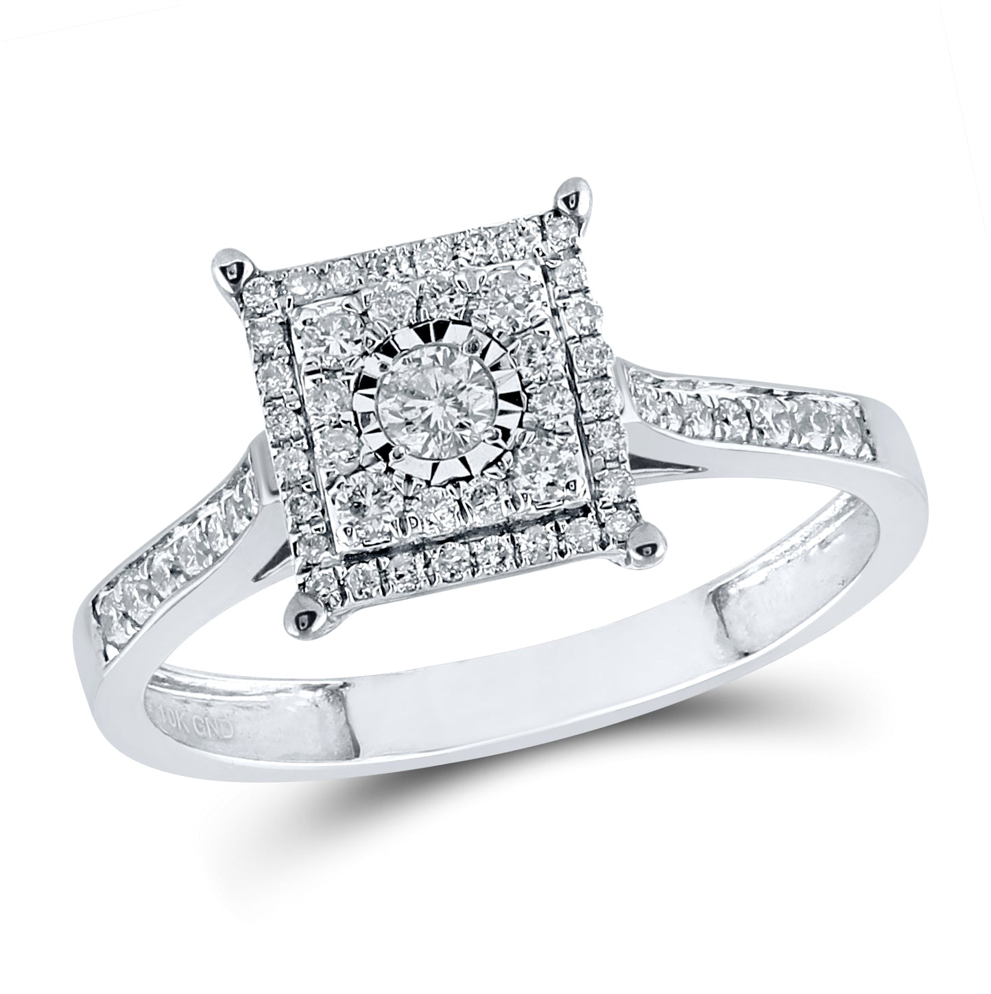 10kt White Gold 1/3ctw Diamond Cn Fashion Ring