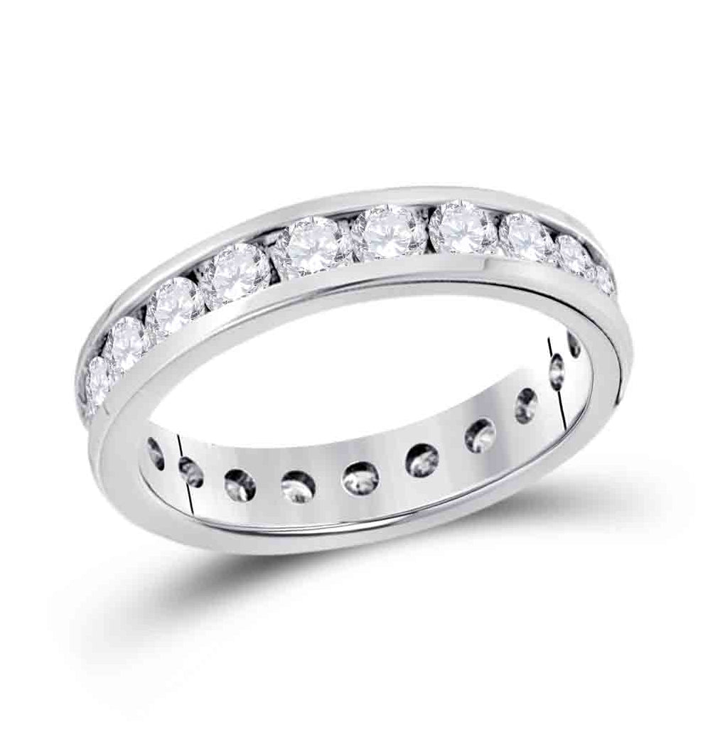 14kt White Gold 1 Ctw Diamond Accuset Eternity Band Size 5