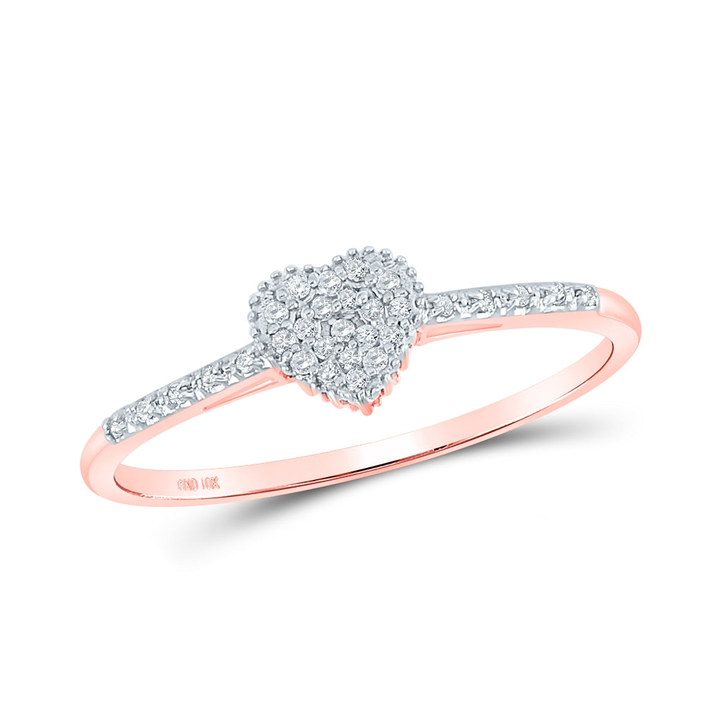 10kt Rose Gold 1/20ctw Diamond P1 Gift Heart Ring