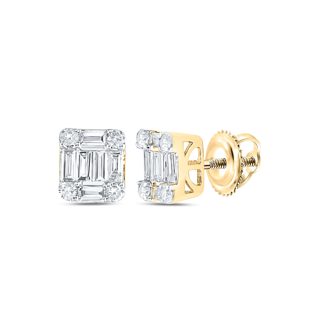 14kt Yellow Gold 3/8ct Diamond Ana M Diana Rectangle Earring