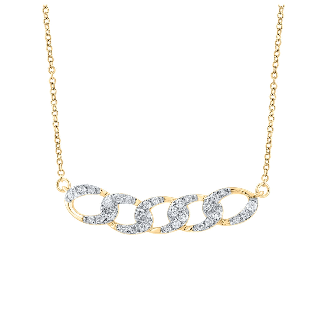 10kt Yellow Gold 1/4ctw Diamond Cn Necklace
