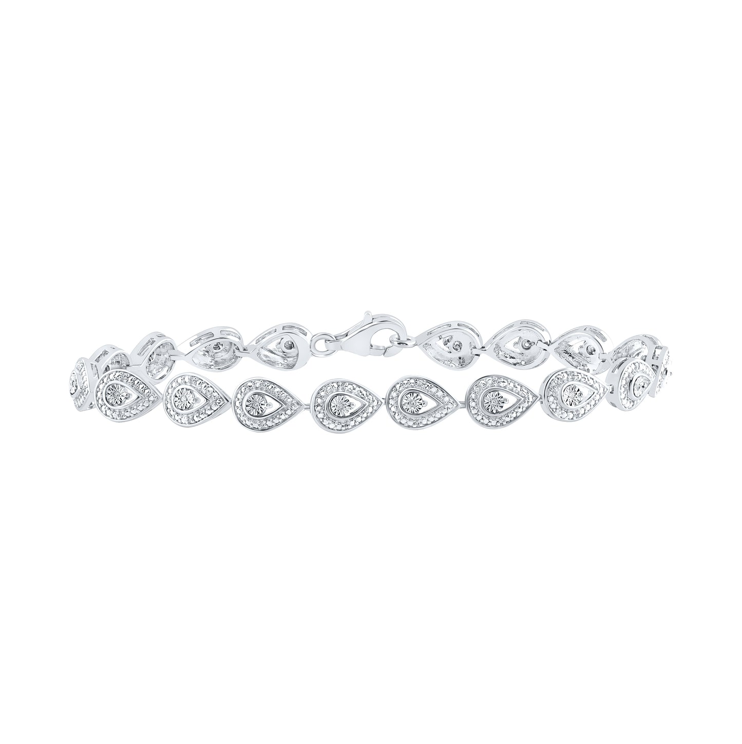 Sterling Silver Women's Round Dia. Fashion Bracelet 1/10ctw