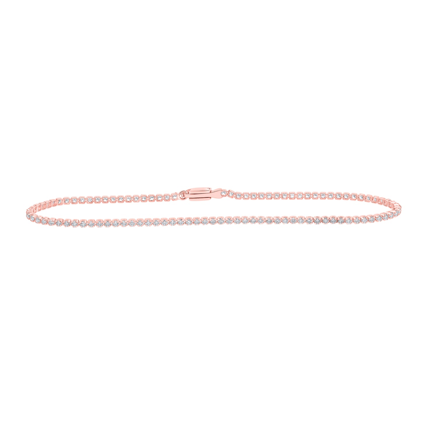 10K Yellow Or White Or Rose Gold Womens Round Diamond Tennis Bracelet