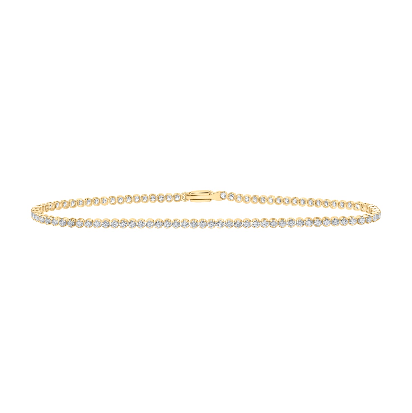 14K Yellow Or White Or Rose Gold Womens Round Diamond Tennis Bracelet