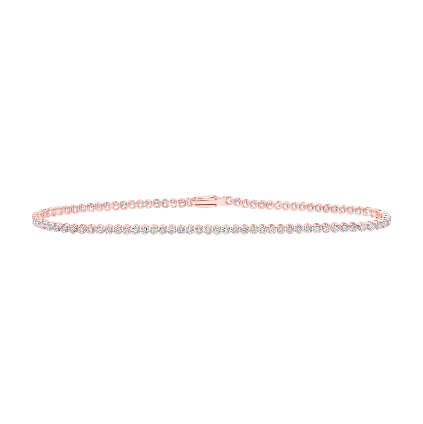 14K Yellow Or White Or Rose Gold Womens Round Diamond Tennis Bracelet