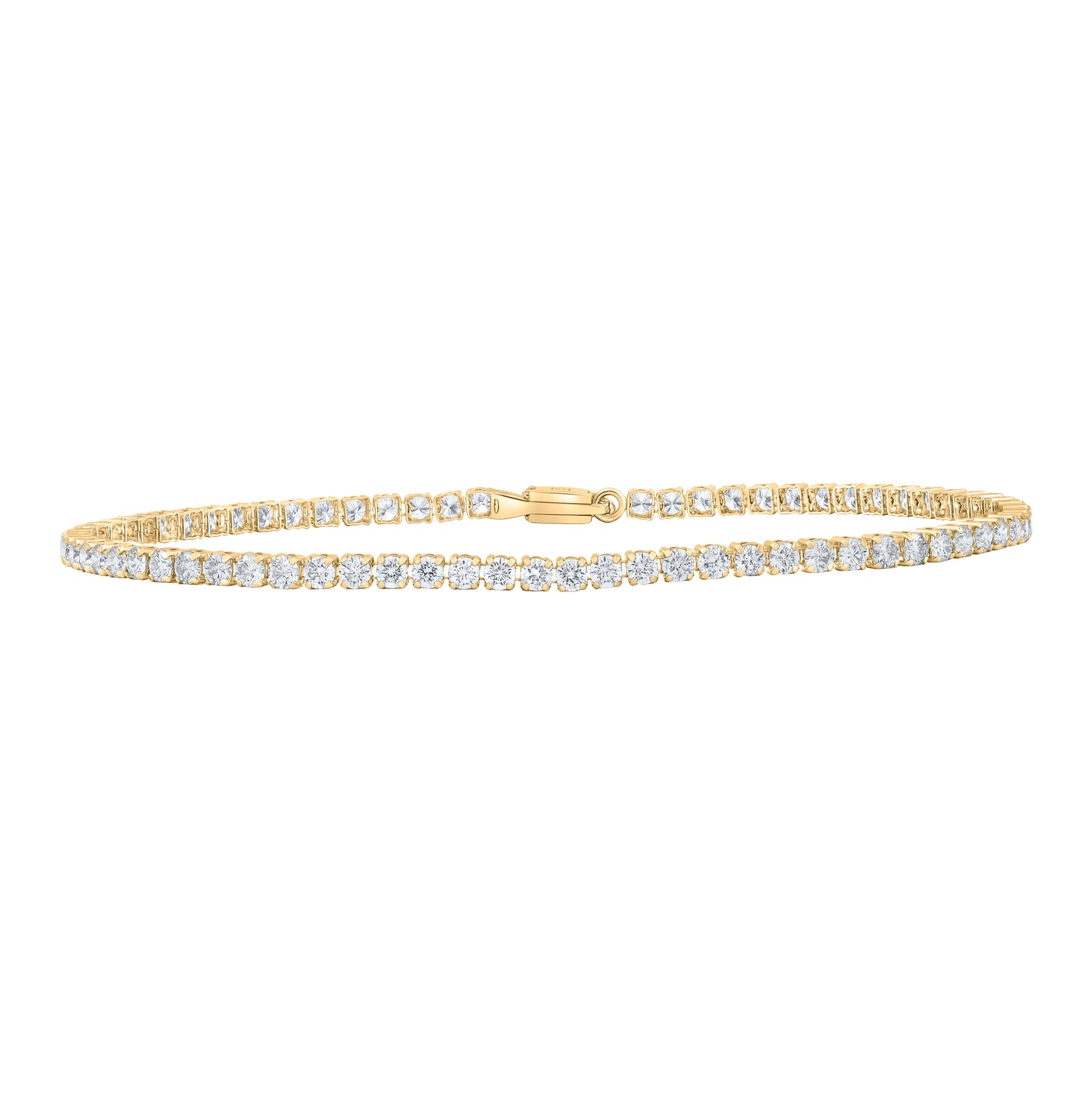14K White Or Yellow Gold Womens Round Diamond Tennis Bracelet