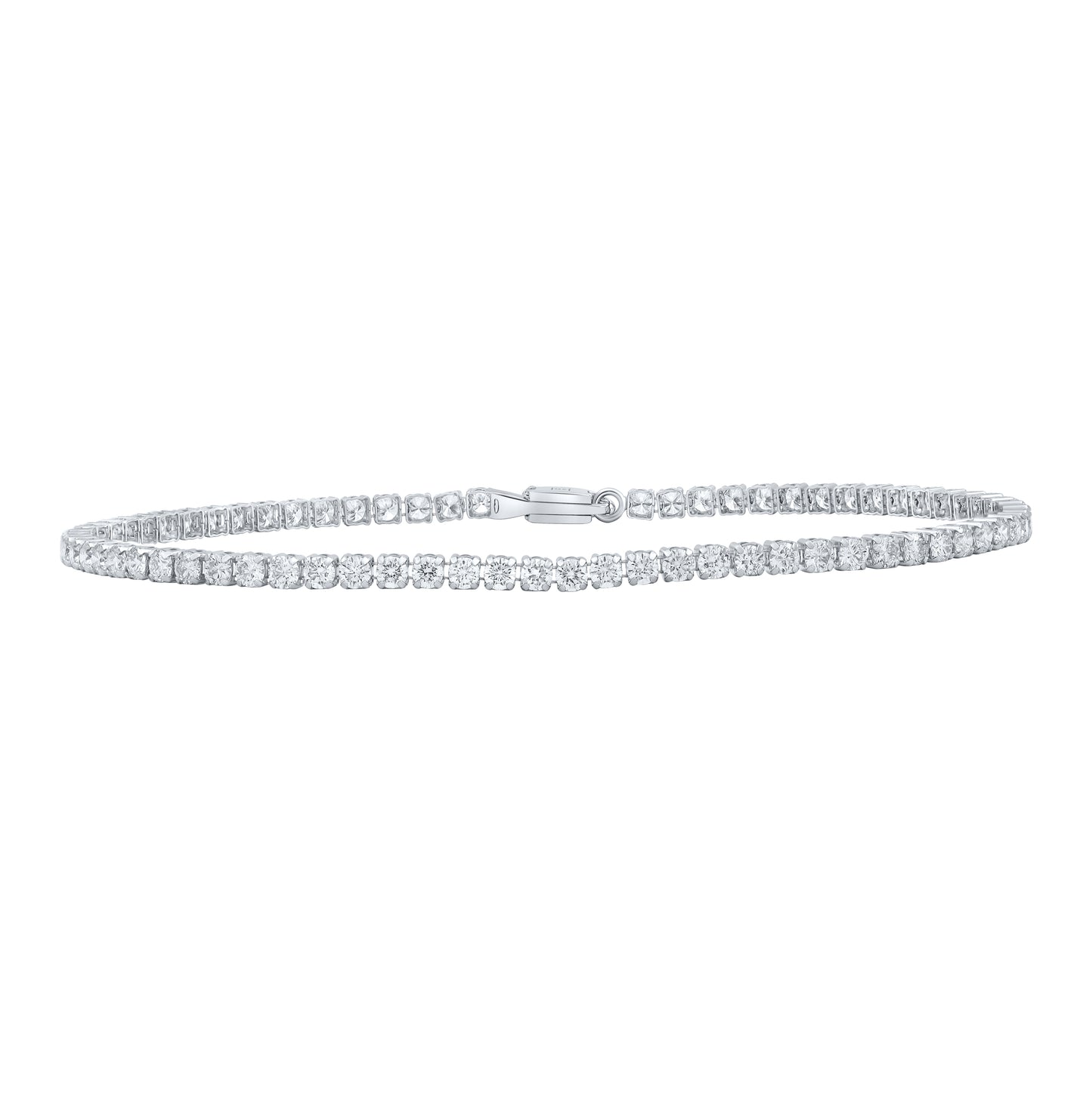 14K White Or Yellow Gold Womens Round Diamond Tennis Bracelet