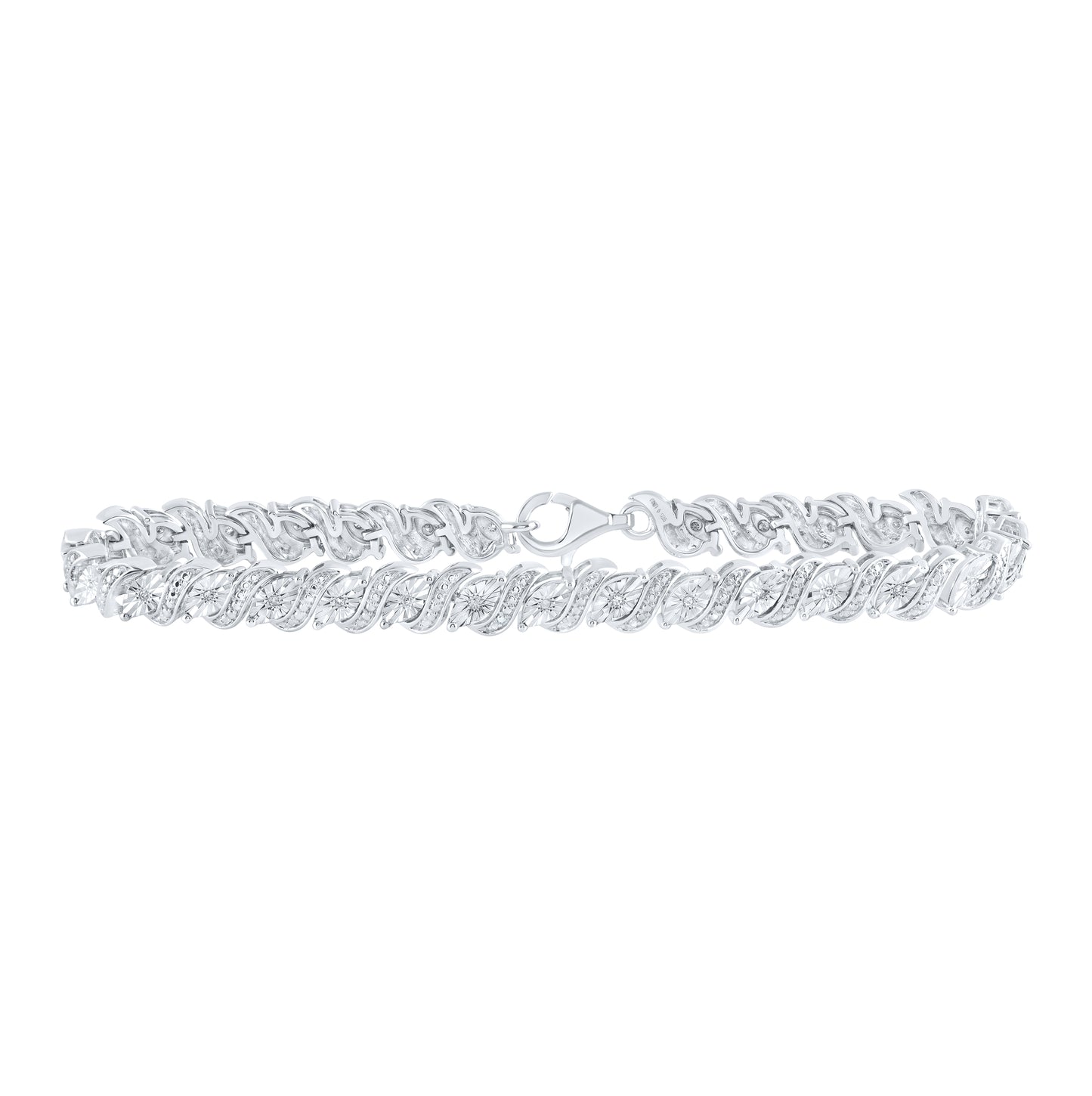 Sterling Silver 1/10ctw Diamond P2 Gift Bracelet