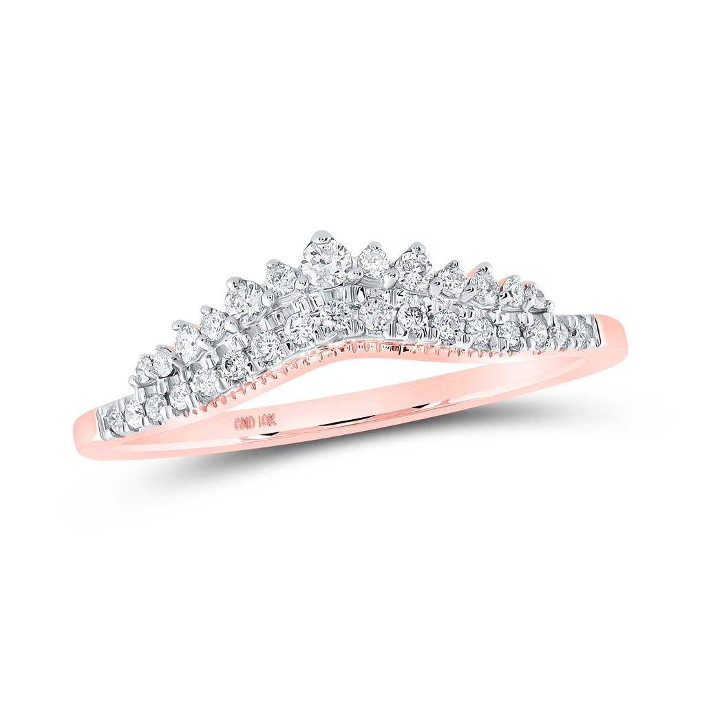 10K Yellow Or White Or Rose Gold Womens Round Diamond Enhancer Wedding Band , Womens Size: 5-10