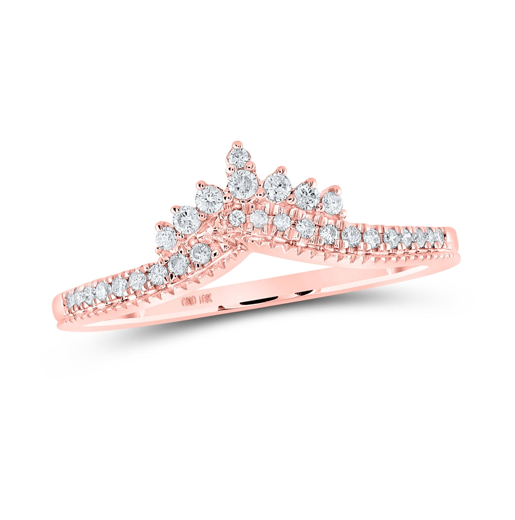 10K Rose Gold Womens Round Diamond Enhancer Wedding Band 1/6ctw, Women's Size: 5-10