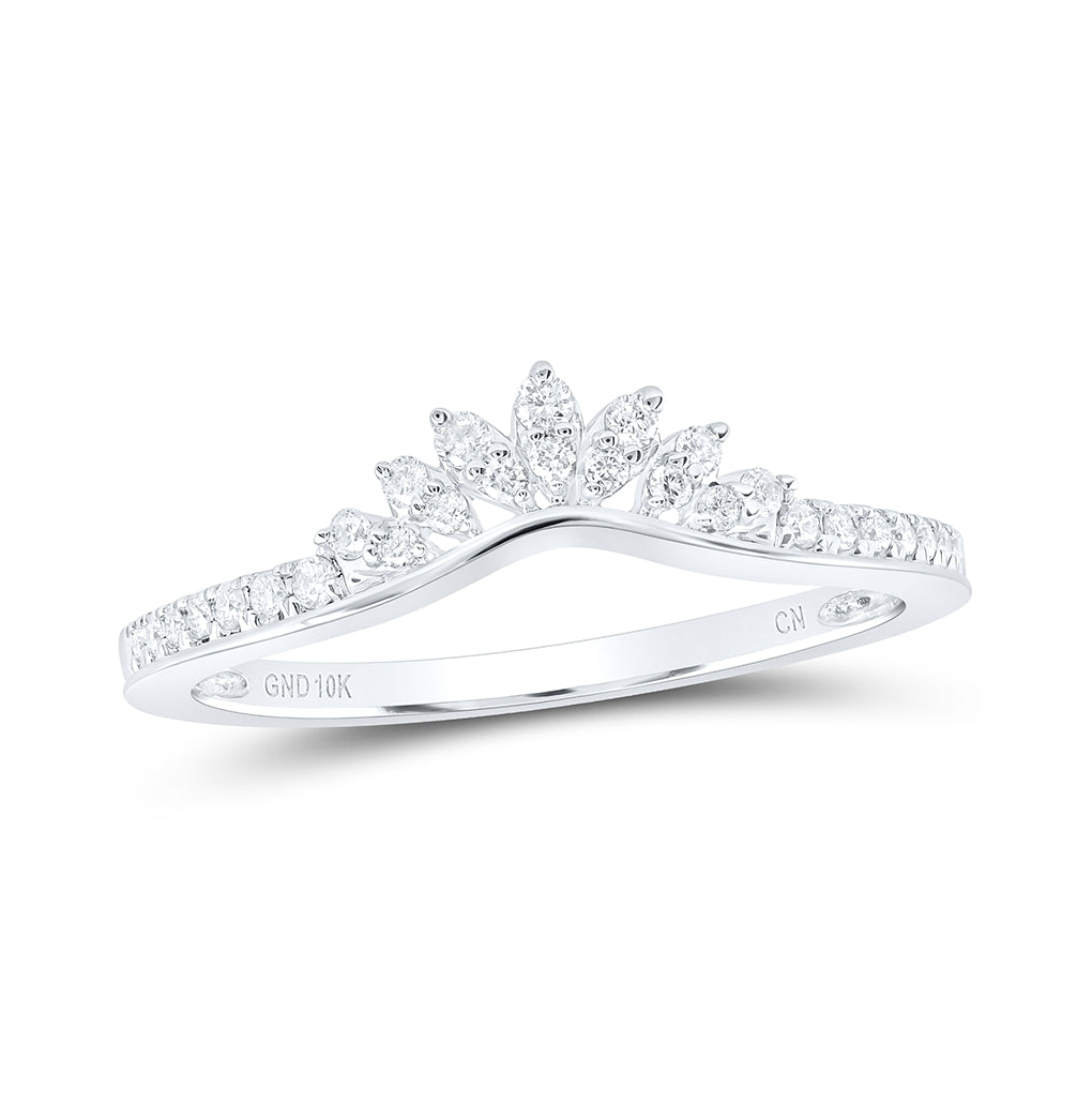 10K Yellow Or White Or Rose Gold Womens Round Diamond Enhancer Wedding Band , Womens Size: 5-10