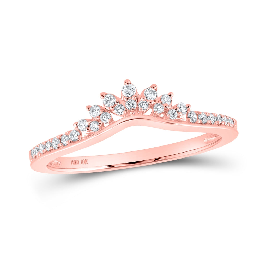 10K Yellow Or White Or Rose Gold Womens Round Diamond Enhancer Wedding Band , Womens Size: 5-10