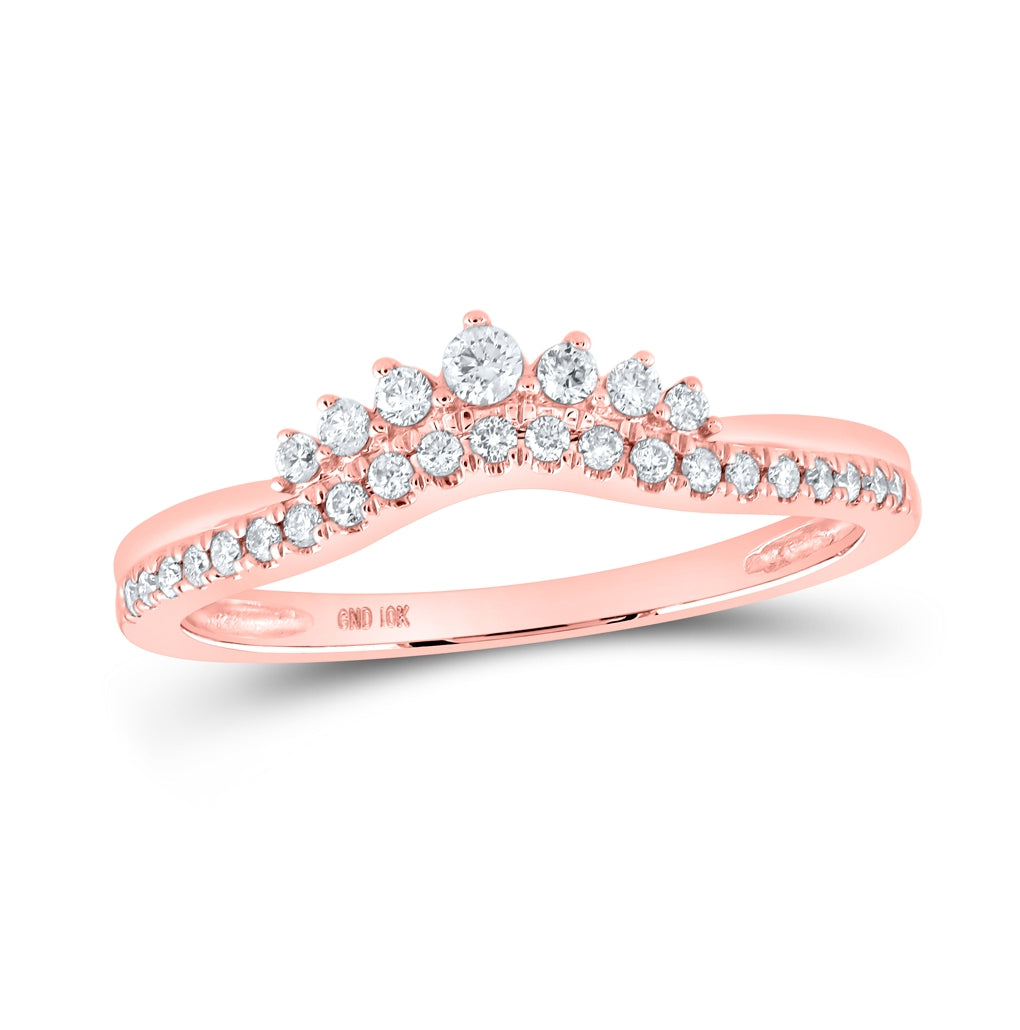 10K Yellow Or White Or Rose Gold Womens Round Diamond Enhancer Wedding Band , Womens Size: 5-10