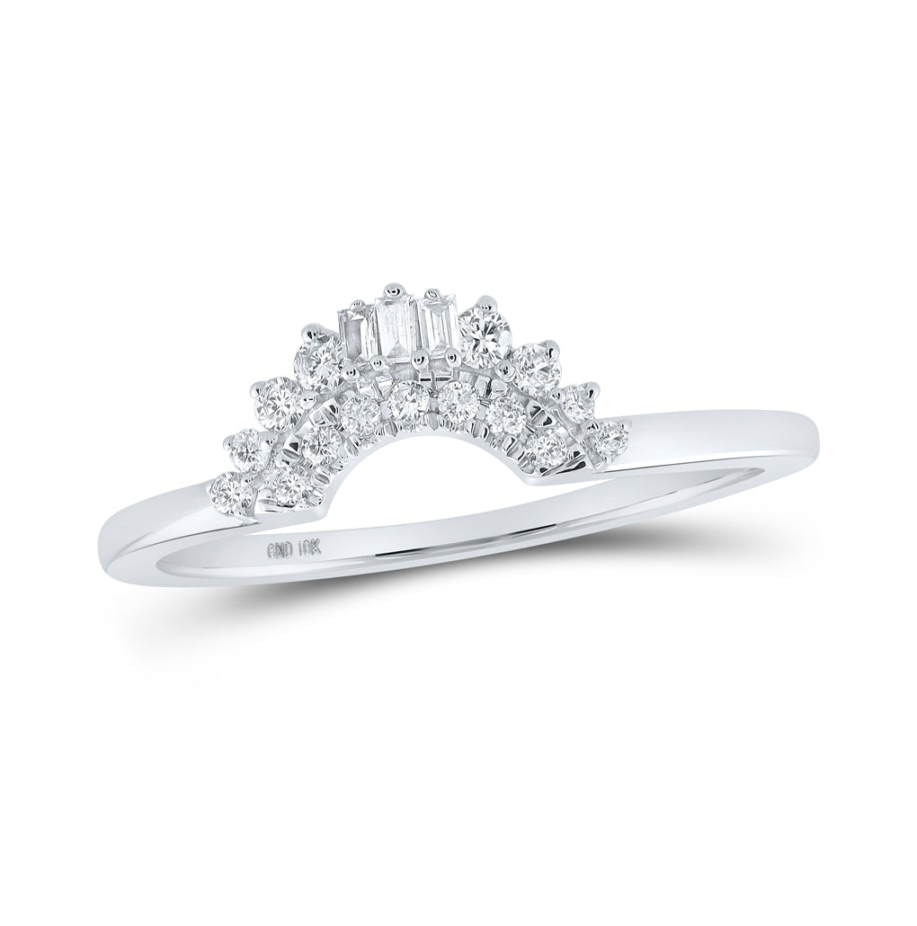 10K Yellow Or White Or Rose Gold Womens Baguette Diamond Enhancer Wedding Band 1/6 Cttw, Womens Size: 5-10
