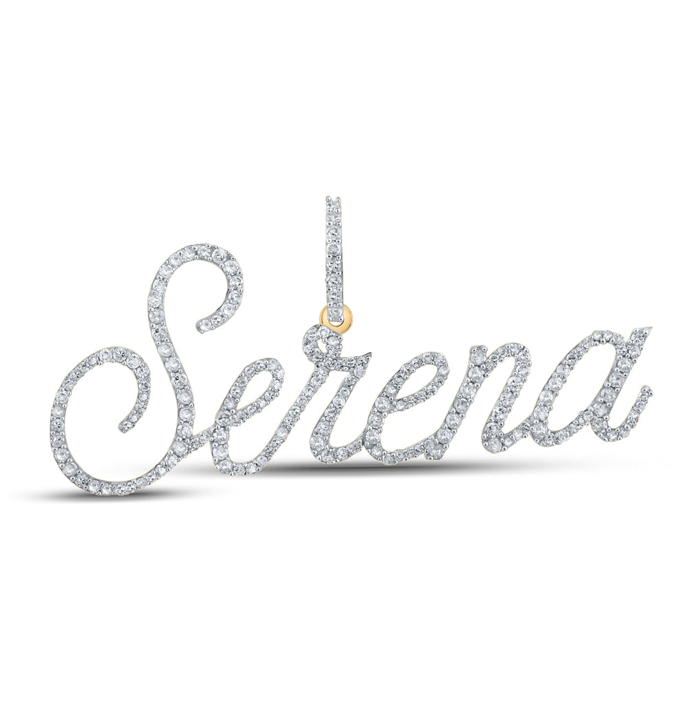 10kt Yellow Gold 3/4ctw Diamond P1 "serena" Initial Pendant