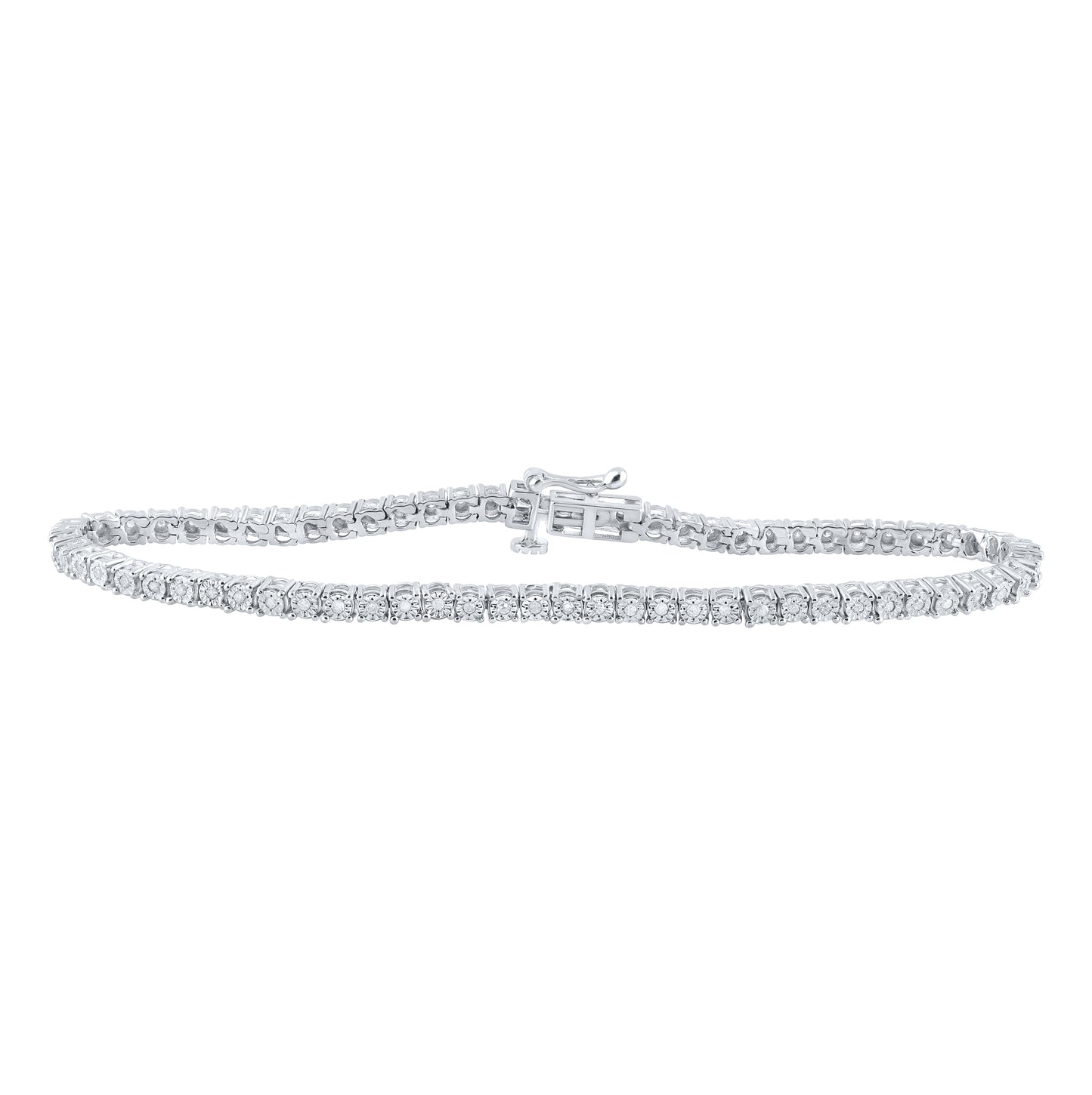 Sterling Silver Womens Round Diamond Fashion Bracelet 1/2ctw