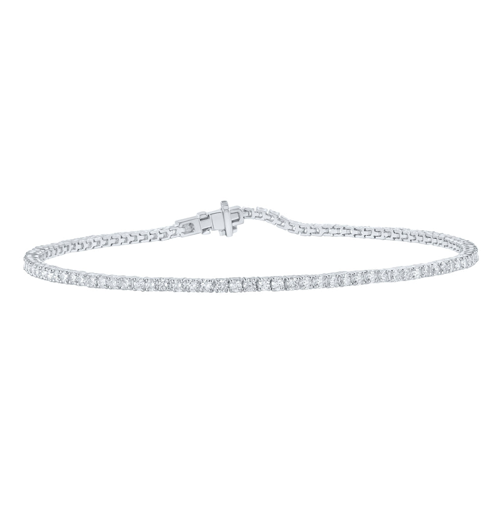 10K White Or Yellow Gold Womens Round Diamond Fashion Bracelet