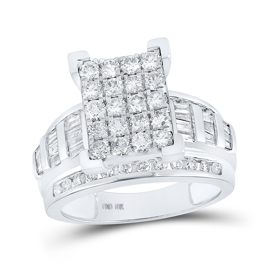 10K Yellow Or White Or Rose Gold Round Diamond Cluster Bridal Wedding Engagement Ring, Womens Size: 5-10