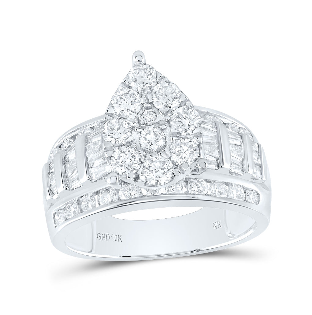 10K Yellow Or White Or Rose Gold Round Diamond Teardrop Bridal Wedding Engagement Ring , Womens Size: 5-10
