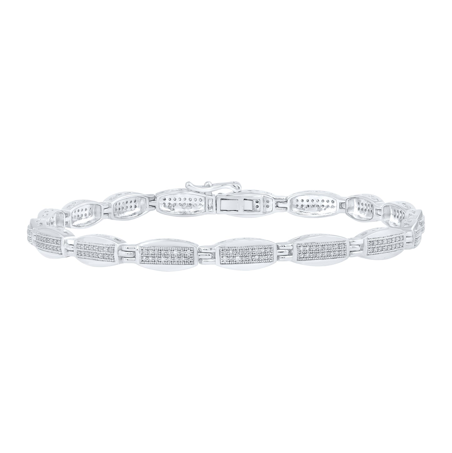 10kt White Gold 3/4ctw Diamond P1p2 Mens Bracelet (8.5 Inch)