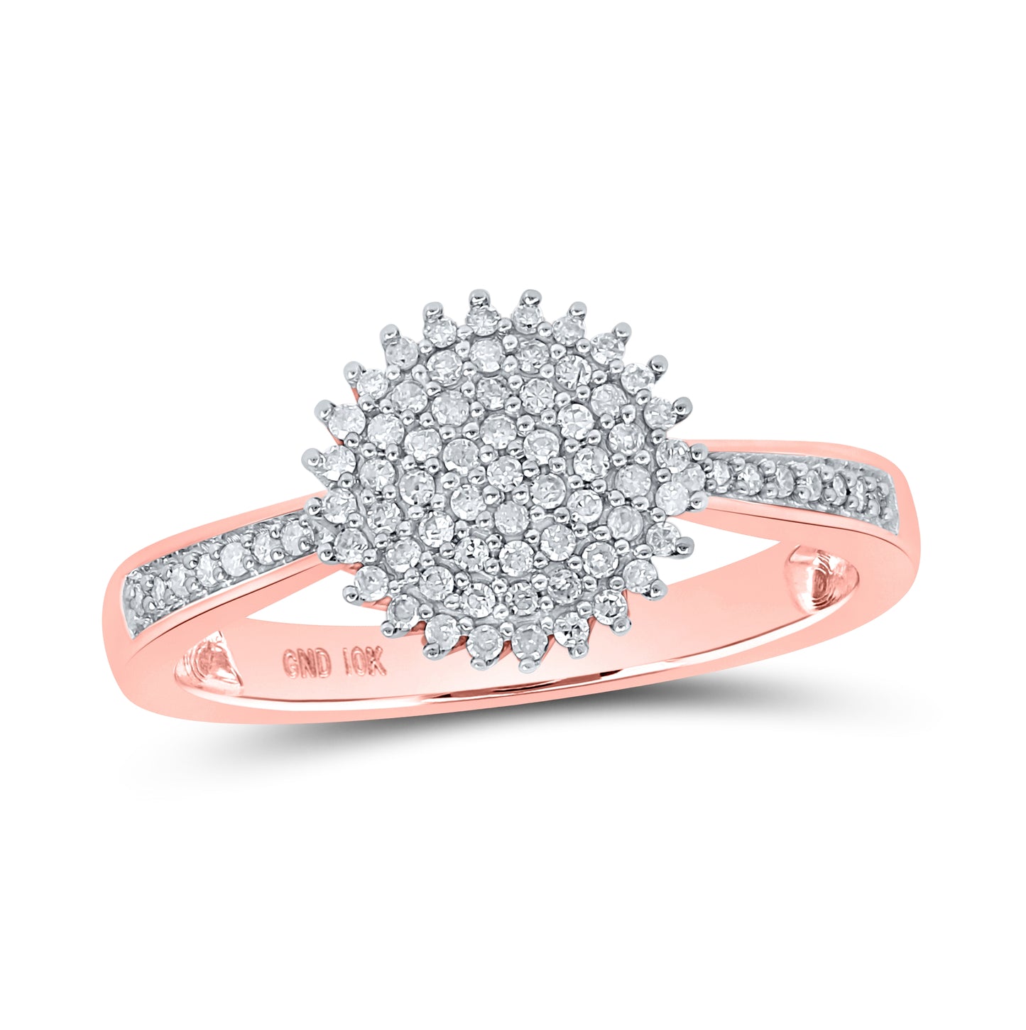 10K Yellow Or White Or Rose Gold Womens Round Diamond Circle Ring , Womens Size: 5-10