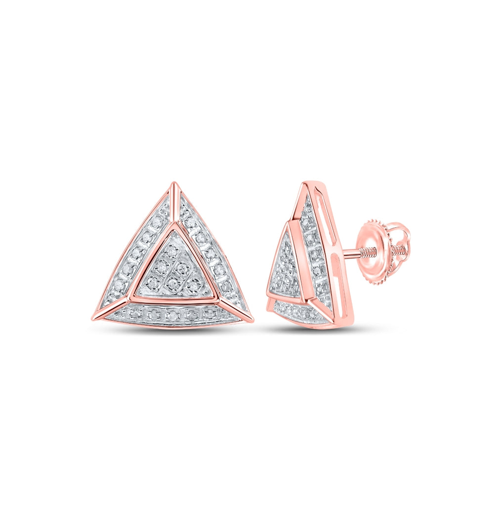 10kt Rose Gold 1/8ctw Diamond P3 Gift Triangle Earring