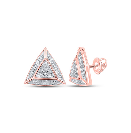 10kt Rose Gold 1/8ctw Diamond P3 Gift Triangle Earring