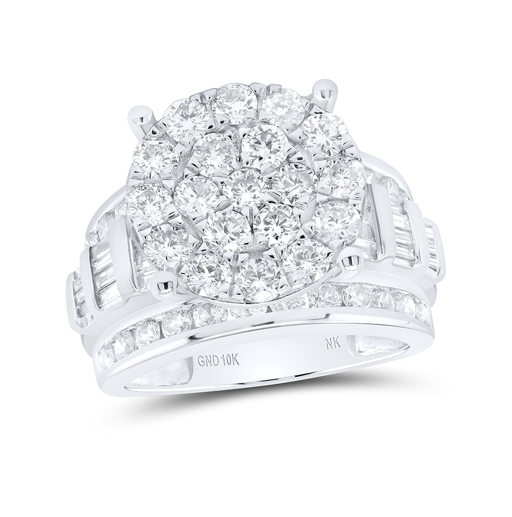 10K Yellow Or White Or Rose Gold Round Diamond Cluster Bridal Wedding Engagement Ring , Womens Size: 5-10