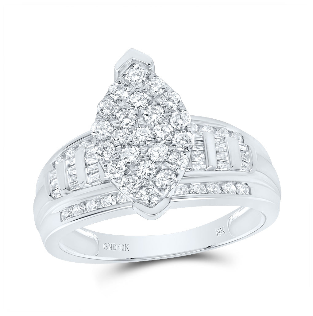 10K Yellow Or White Or Rose Gold Round Diamond Oval Bridal Wedding Engagement Ring , Womens Size: 5-10