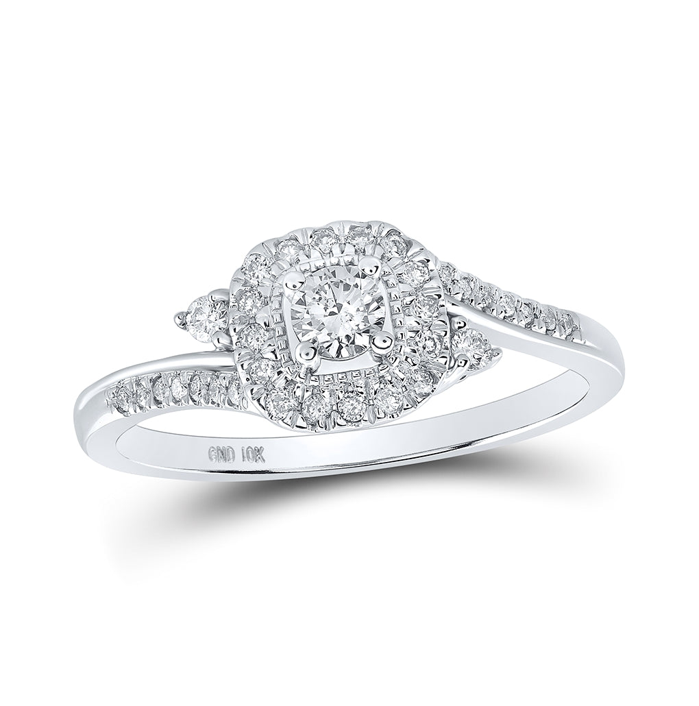 10kt White Gold 1/3ctw Diamond Ana M Fashion Ring