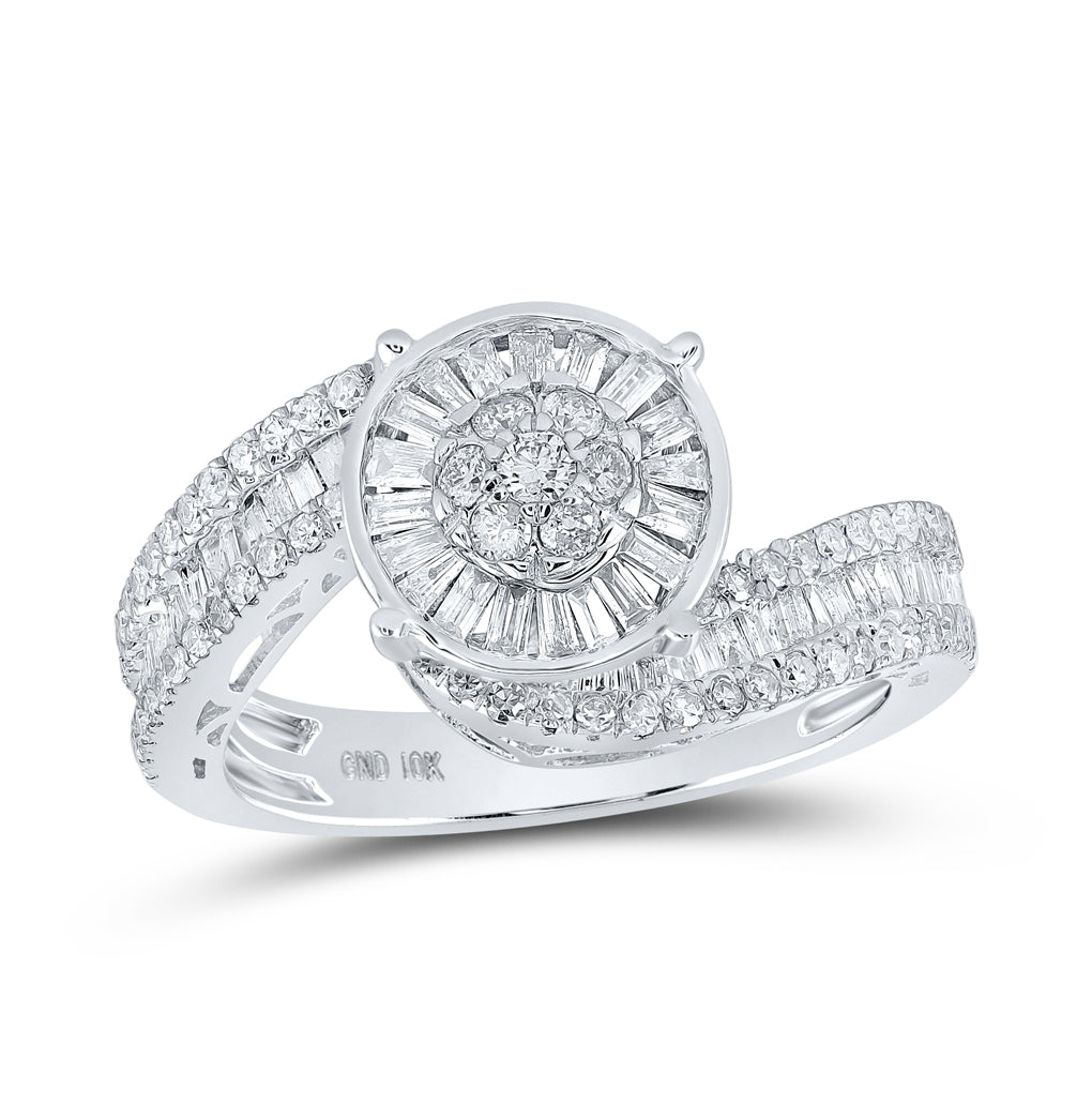 10K Yellow Or White Or Rose Gold Round Diamond Cluster Bridal Wedding Engagement Ring, Womens Size: 5-10