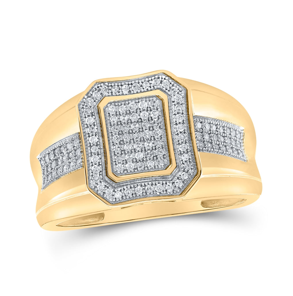 10kt Yellow Gold 1/3ctw Diamond P1p2 Mens Ring
