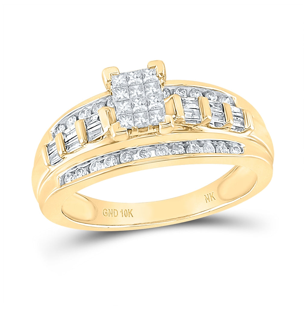 10kt Yellow Or White Gold 1/2ct Diamond Nk Fashion Ring