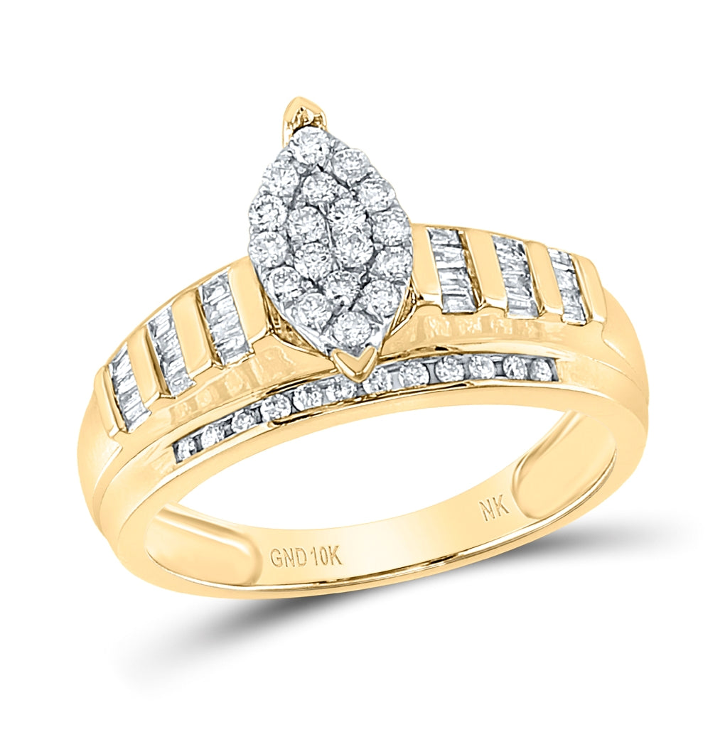10kt Yellow Or White Gold 1/2ctw Diamond Nk Fashion Ring