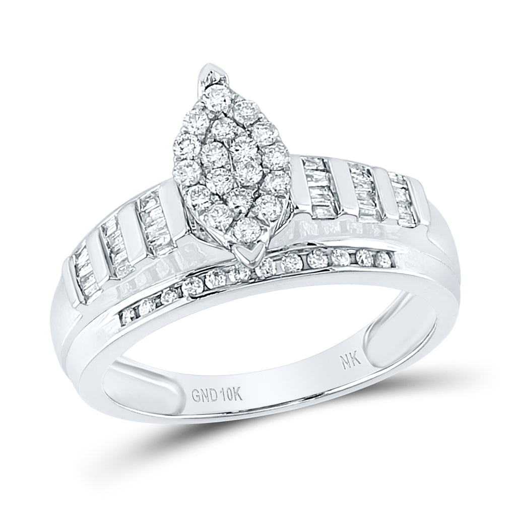 10kt Yellow Or White Gold 1/2ctw Diamond Nk Fashion Ring