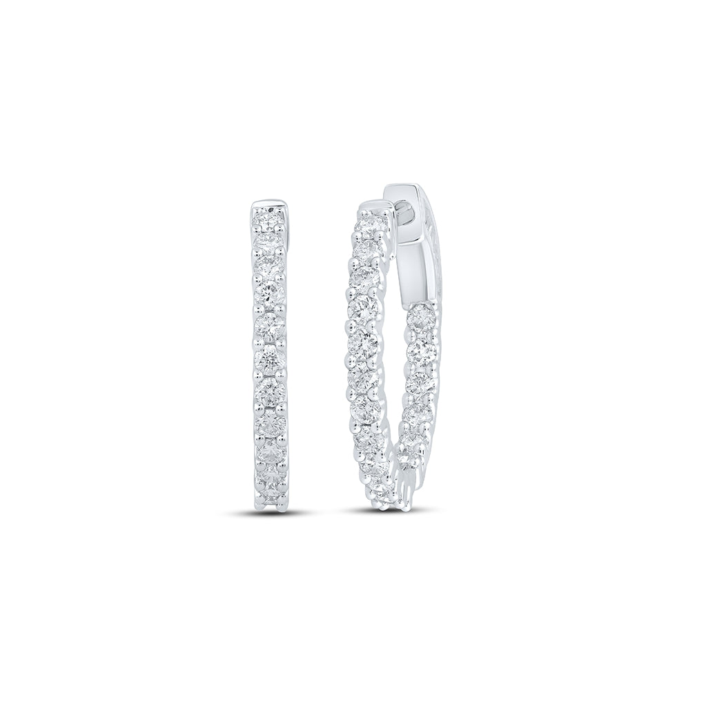 14kt White Gold 4 Ctw Diamond Nk Hoops Earring