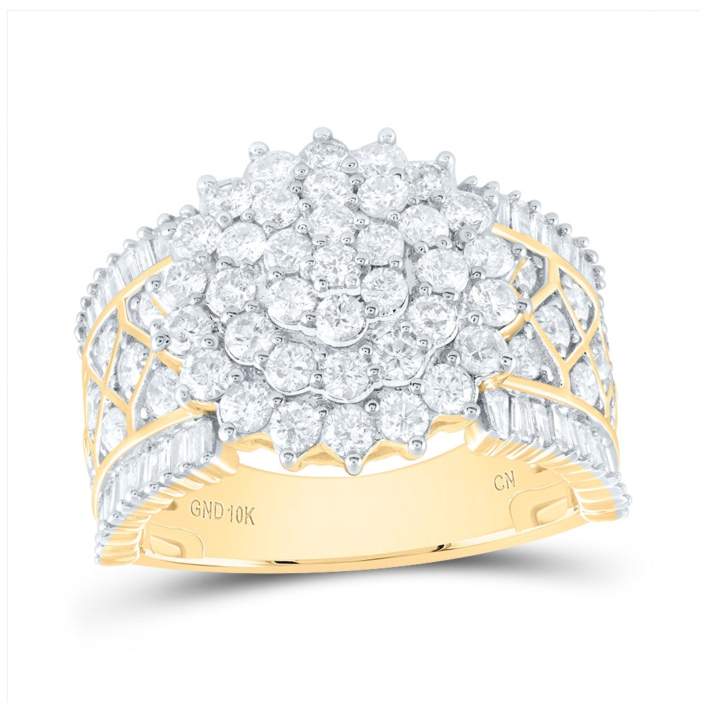 Jewels By Lux 10kt Yellow Gold Mens Round Diamond Single Row Cross Wedding Band 1/20 Cttw Ring Size 13　並行輸入品 Jewels By Lux 10kt Yellow Gold Womens Round Diamond Square Cluster