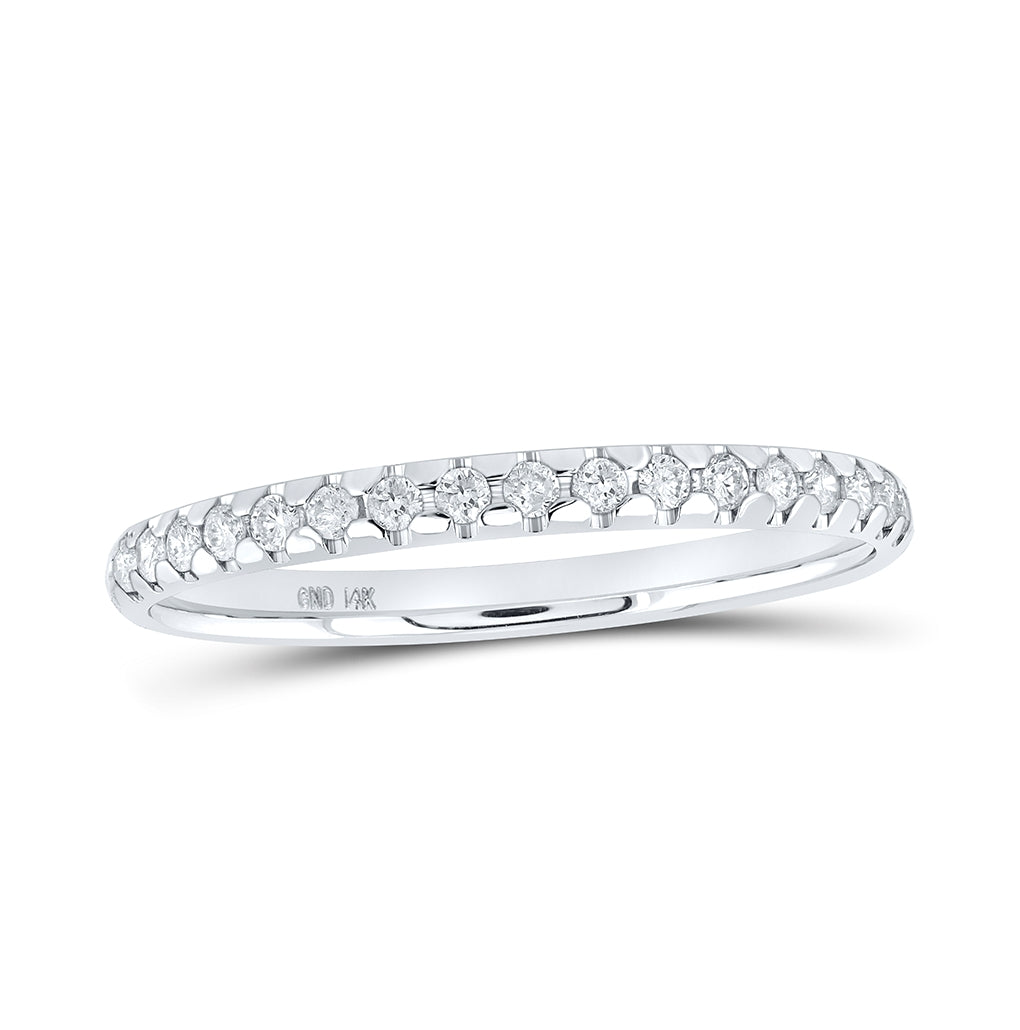 14K Yellow Or White Gold Womens Round Diamond Machine Set Band Ring 1/6 Cttw, Womens Size: 5-10