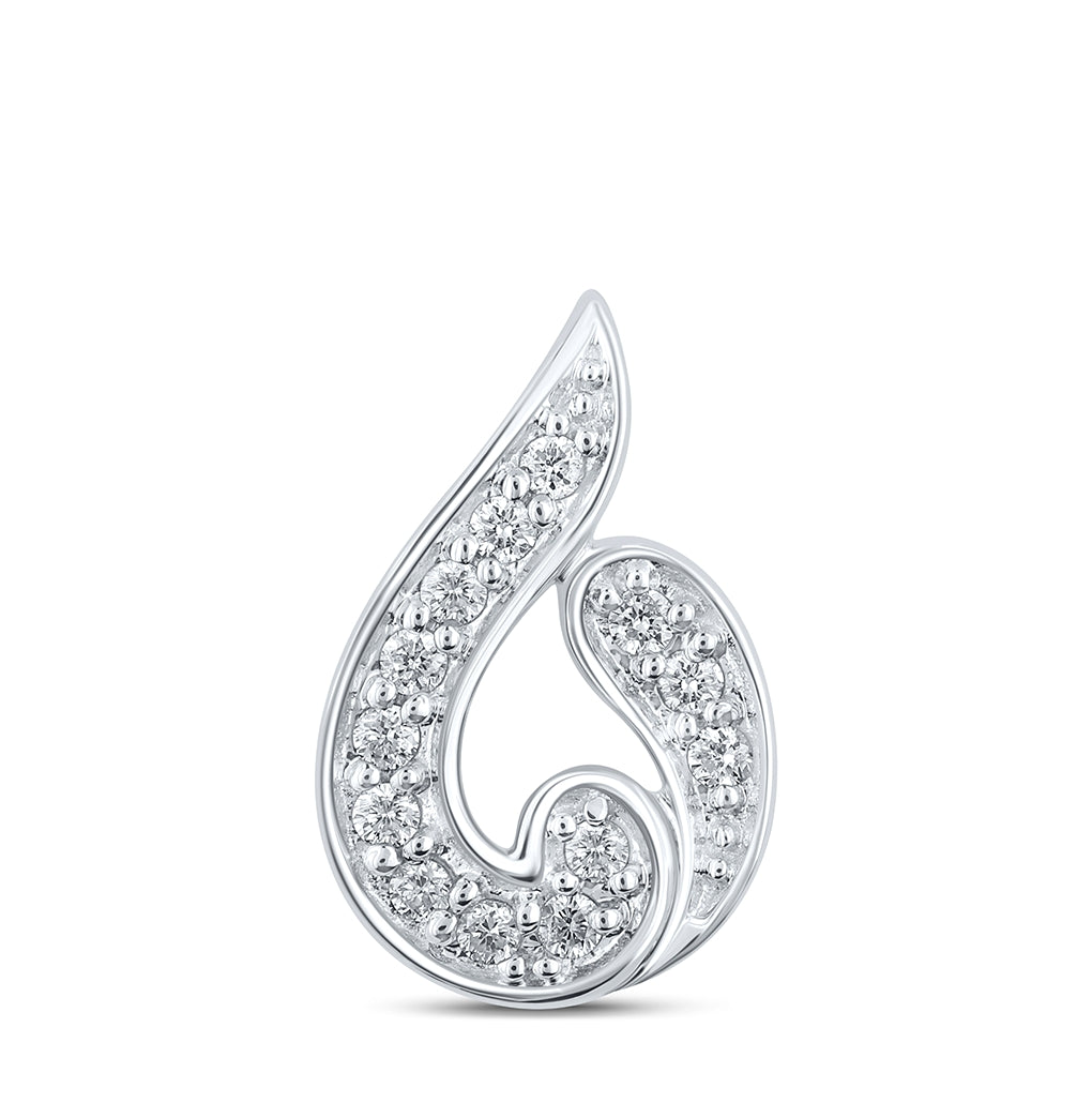 10kt White Gold 1/10ctw Diamond Cn Fashion Pendant