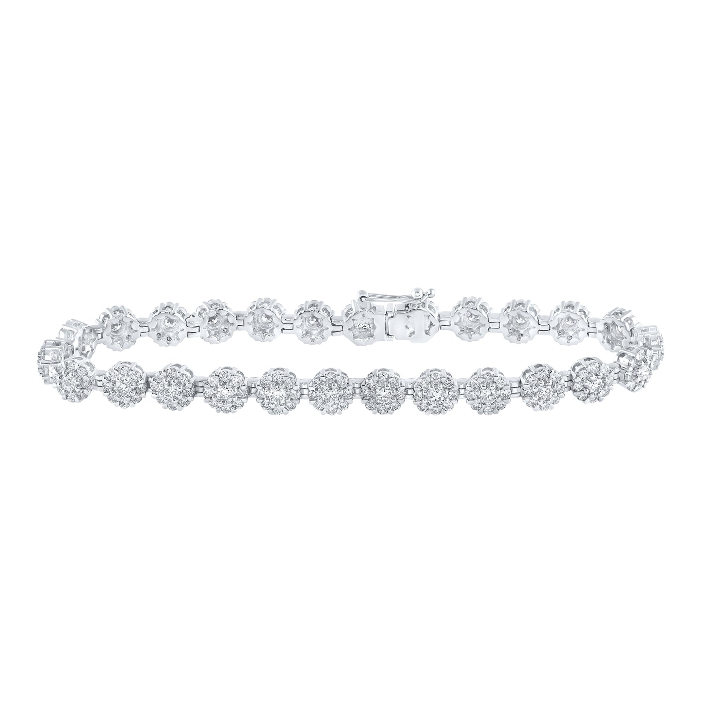 10K Yellow Or White Or Rose Gold Womens Round Diamond Fashion Bracelet