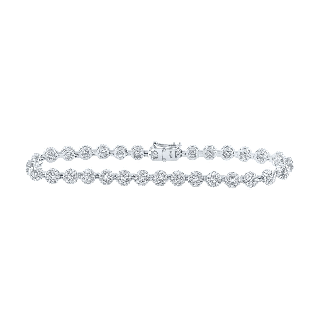 10K Yellow Or White Or Rose Gold Womens Round Diamond Fashion Bracelet