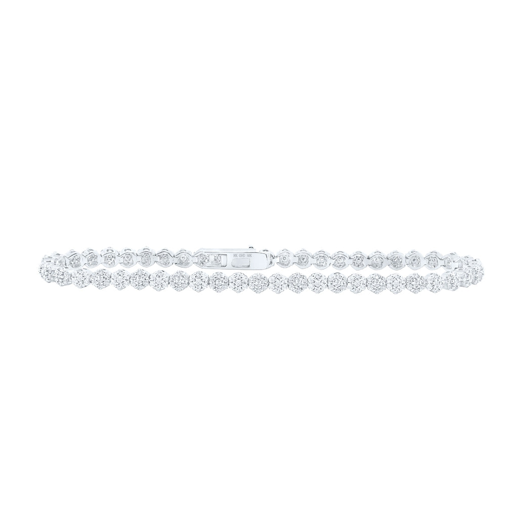 10K Yellow Or White Or Rose Gold Womens Round Diamond Fashion Bracelet