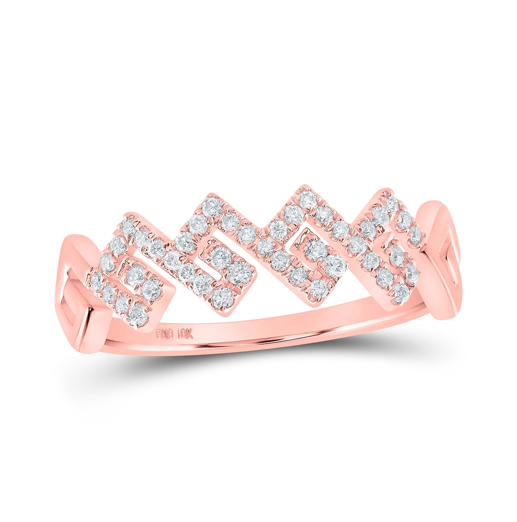 10K Yellow Or White Or Rose Gold Womens Round Diamond Stackable Band Ring , Womens Size: 5-10