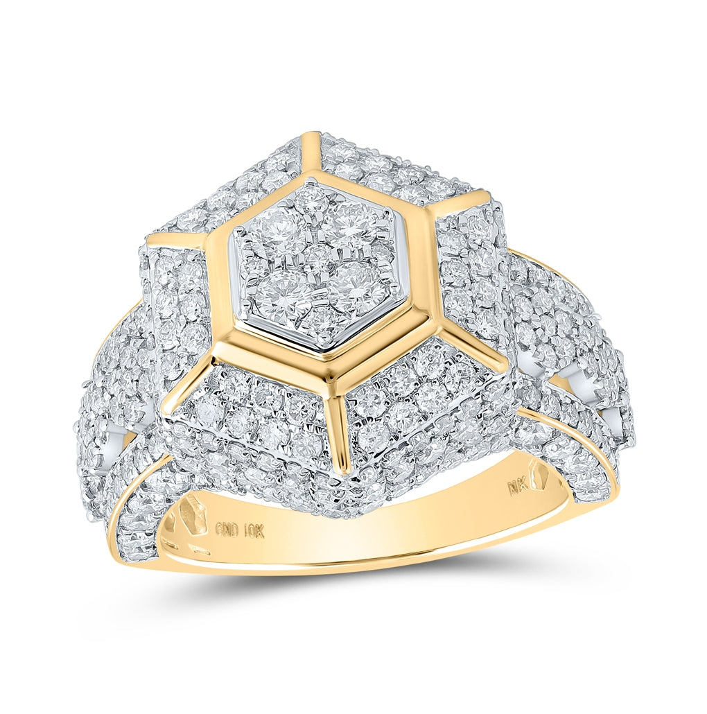10kt Yellow Gold 3 5/8ctw Diamond Nk Mens Ring