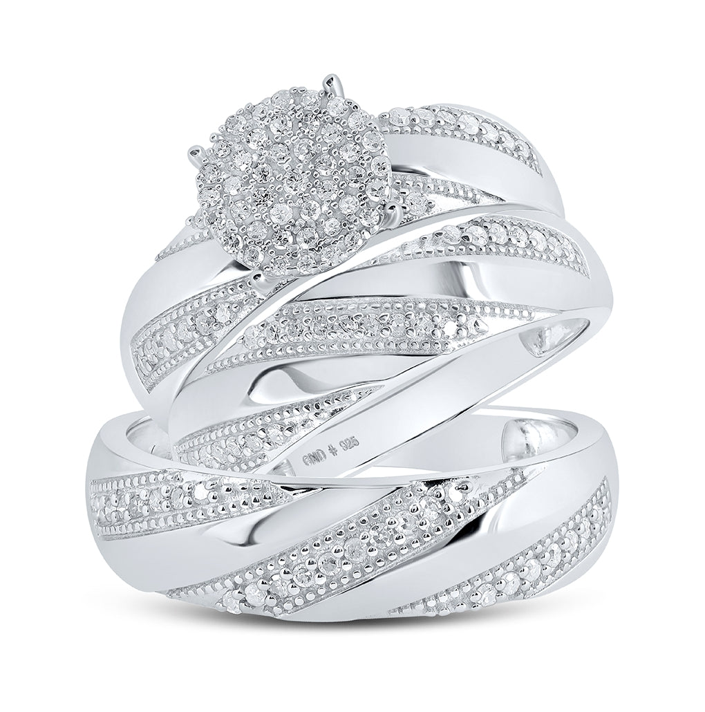 Sterling Silver 1/2ctw Diamond P1 Gift Trio Set