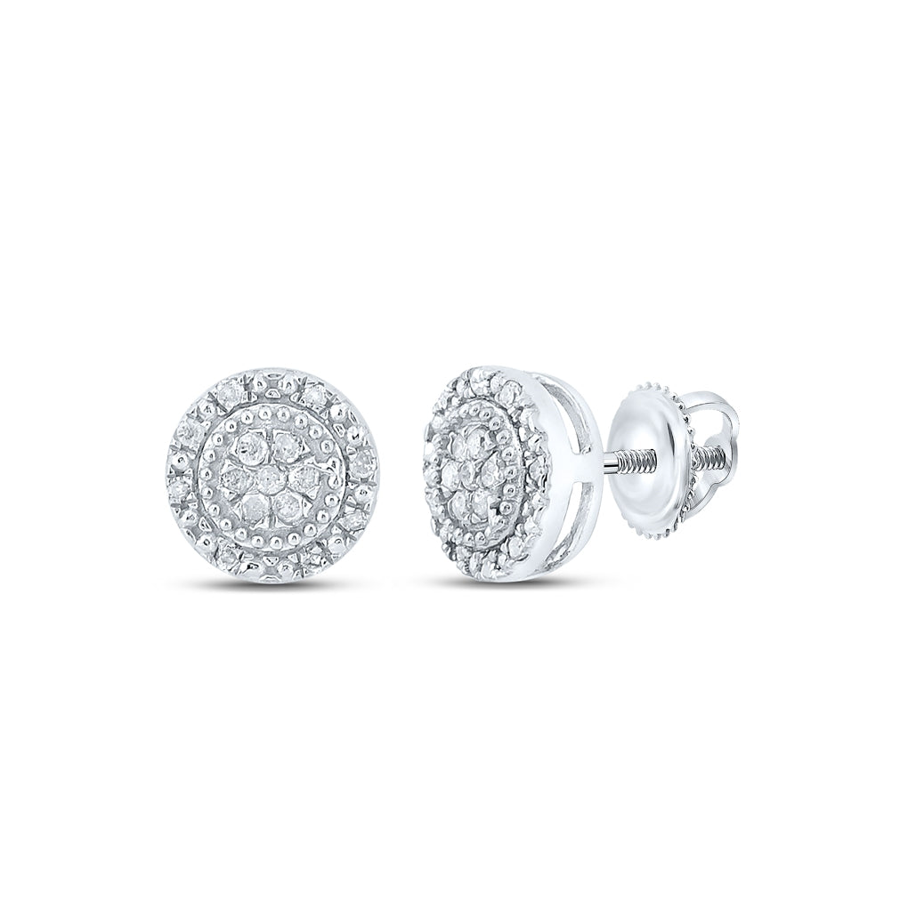 14kt White Gold 1/10ct Diamond P3 Gift Round Earring